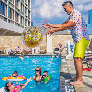 40cm/16inch Transparent PVC LED Light Beach Ball Inflatable Swimming <b>Pool</b> Toy Beautiful Confetti Sequins for Summer Water Park - Product Image 4