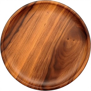 Natural <b>Wood</b> <b>Round</b> Classic Design Serving Plate Handmade Durable Eco-Friendly Dishwasher Safe AZ ENTERPRISES - Product Image 1