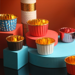 Commercio all'ingrosso festa di nozze lamina d'oro rotolo bocca <span class=keywords><strong>muffin</strong></span> tazza cottura cupcake fodere cottura tazza di carta - Product Image 2