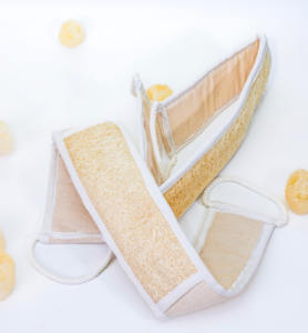 Esponja Natural Larga Hecha a Mano para Exfoliar con Correa de Algodón, Cinturón de Baño Exfoliante - Product Image 2