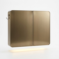 Armoire miroir en acier inoxydable avec étagères latérales, double miroir, étagère ouverte, armoire murale de rangement pour salle de bain, spa, dressing, décoration