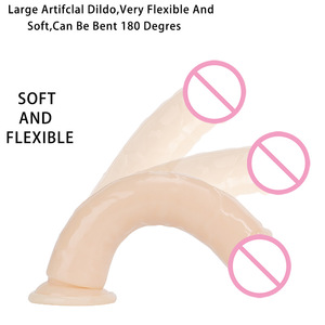 Damen-Spielzeug Dildo realistischer weicher Kristallpenis Dildo günstiger Preis bunter Gelee-Dildo mit starker saugglocke - Product Image 6