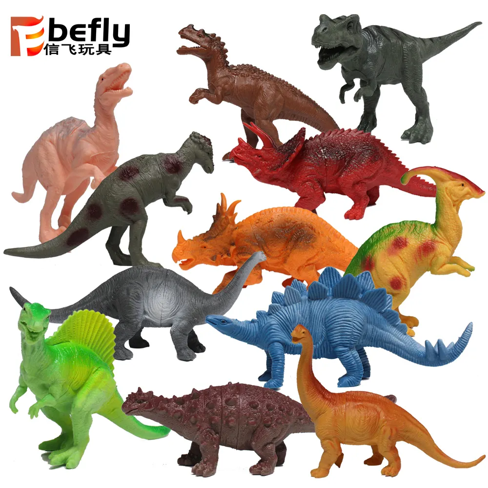 12pcs ECO plastic toy dinosaur 3d model for kids play