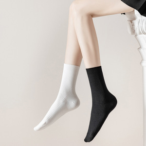 Manufacturer Custom Wholesale Plain Black <strong>White</strong> School <strong>Long</strong> Uniform <strong>Socks</strong> Cotton Over the Knee <strong>Socks</strong> Thigh High Casual <strong>Socks</strong> - Product Image 2
