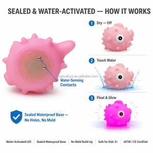 Juguetes de Baño Flotantes de <span class=keywords><strong>Pez</strong></span> Burbuja al por Mayor, Juguetes LED Luminosos de Animales de Goma, <span class=keywords><strong>Pez</strong></span> Burbuja, Criaturas Marinas, Juguetes para Bañera, Venta Directa de Fábrica - Product Image 2