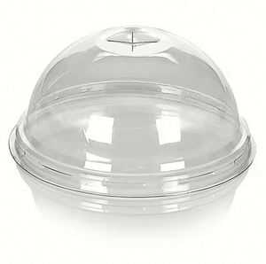 Couvre-gobelets jetables en PET transparent 89/92/93/98mm, couvercles plats ouverts facilement, type dôme, pour boissons froides et bubble tea - Product Image 1