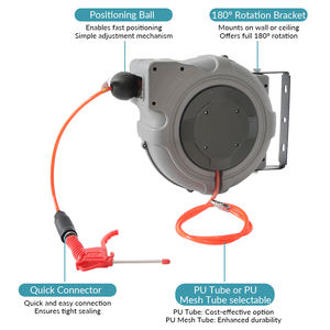 لفاف خرطوم هوائي أوتوماتيكي وبكرة مثبت على الحائط ، لفاف مرن لنفخ غبار السيارة - Product Image 5
