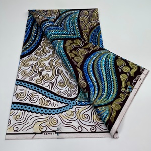 Tissu africain en wax véritable de 6 yards pour chemises et sacs pour garçons - Original Wax Dutch Loincloths Organza - Product Image 4