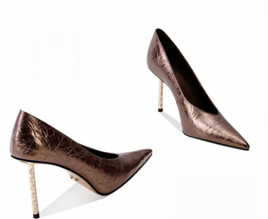 Nuovi Arrivi del Produttore: Eleganti e Versatili Tacchi a Spillo Medi in Vera Pelle, Colore Nero, Punta Affusolata - Product Image 3