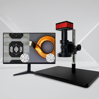 Microscope numérique HD 4K pour inspection et mesure de surfaces métalliques de puces PCB, sortie VGA 1080P, caméra 13MP, base métallique, garantie 1 an