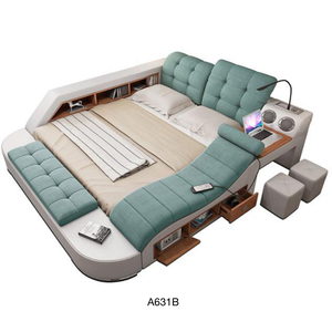 Muebles de Dormitorio, Cama King Size Multifuncional con Almacenamiento, Diseño Antiguo de Madera - Product Image 2