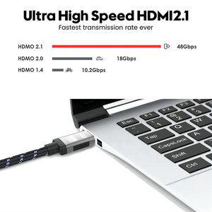 สาย HDMI 8K 2.1 48Gbps ความเร็วสูง3D 8K 60Hz 4K 120Hz สาย HDMI ถักสำหรับ <span class=keywords><strong>Samsung</strong></span> TVs Roku PS5จอเล่นเกม - Product Image 6