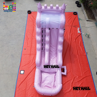 Toboggan aquatique gonflable géant rose pour adultes, 18 OZ PVC, pour l'extérieur, avec piscine amovible, pour les fêtes d'enfants dans la cour
