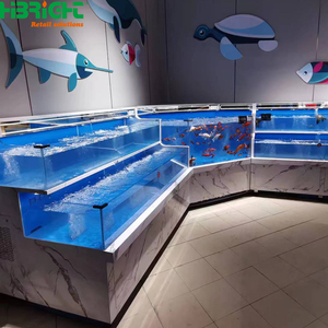 Buen efecto de exhibición Mercado de mariscos Tanque de peces de vidrio Supermercado Tanque de peces - Product Image 3