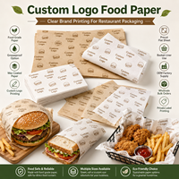 Burgerpapier, voorgeknipte wikkelbladen, vetvrij papier, burger- en sandwichverpakkingen, aangepaste logo-druk voor burgerrestaurantketens