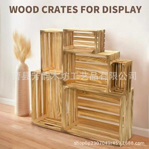 Cajas de Almacenamiento de Madera 50x40x30cm, Contenedores Rectangulares Apilables para Sala de Estar, Decoración y Exhibición - Product Image 2