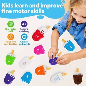 Nuevo y Súper Divertido Juego de Mesa de Combinación de Alfabeto de Helados para Niños, Juego Educativo de Reconocimiento de Palabras por Colores, Aprende Jugando - Product Image 3
