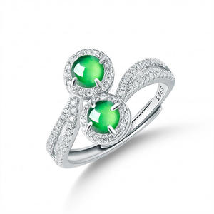 S925 Silver Natural Emerald Green Fine Jewelry <b>Rings</b> Women's Jewelry Charm Fashion Original Design D539 - Product Image 1