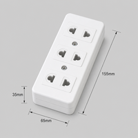 Multiprise électrique 3 prises pour l'Asie du Sud-Est, emballage individuel, multicolore, durable