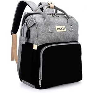Sac à langer à dos, échantillon gratuit, sac à langer double extensible 25-37L avec matelas à langer et trou pour écouteurs - Product Image 6