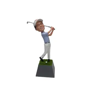 Factory-made High-volume Bobblehead Creative Custom Golfing Figure Customized Vivid Figurines Home Decor