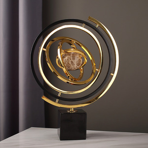 Modern Minimalist Luxury Globe <b>Ornament</b> Iron Circular Decorative For Living Room Tv Cabinet Hotel Lobby Display - Product Image 1