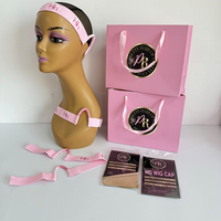 Lot de Boîtes à Perruques de Luxe avec Logo Personnalisé, Emballage pour Extensions de Cheveux, Boîte à Cheveux, Sac en Satin, Bande Fondante et Protège-Oreilles