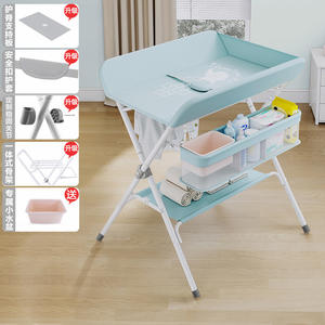 Jouets suspendus pliables de conception ergonomique Organisateur de couches amovible <span class=keywords><strong>Table</strong></span> à <span class=keywords><strong>langer</strong></span> pour bébé avec roues universelles Sangle de sécurité - Product Image 2