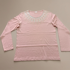 Women's 100% Combed Cotton Single Jersey Long Sleeve Crew Neck T-Shirt Solid Luminous Print Plain Dyed Eco-Friendly Elegant Tee - Product Image 3
