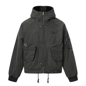Veste d'hiver chaude à capuche pour homme - Parka en coton de style militaire décontracté avec plusieurs poches - Product Image 2
