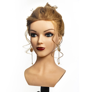 <span class=keywords><strong>JO3</strong></span> 100% Echthaar-Übungskopf mit Schultern für Haarstyling Realistischer Plastik-Mannequin-Übungskopf - Product Image 3