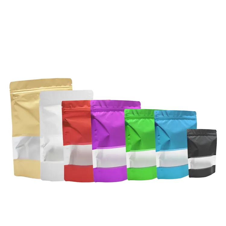 生分解性アルミホイル平底食品パッキングジッパーポーチカスタムプリント茶包装コーヒーバッグバルブ付き