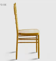 Chaise d'hôtel empilable en résine dorée style nœud de bambou, résistante aux rayures, pour banquets, mariages, restaurants, événements et lieux de réception