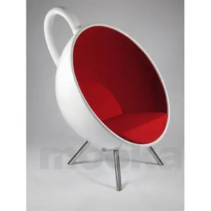 커피 숍 가구 화려한 현대적인 찻잔 모양의 의자 유리 섬유 커피 컵 의자