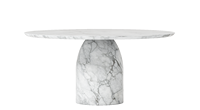 Table à manger de luxe en marbre naturel Telazzo pour la maison, design moderne, mobilier de salle à manger ovale, appartement personnalisé