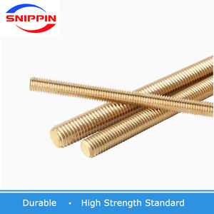 M2 M4 M6 <span class=keywords><strong>M8</strong></span> M10 M12-M20 panjang 25Mm-500Mm benang metrik kuningan padat batang berulir penuh kancing - Product Image 3