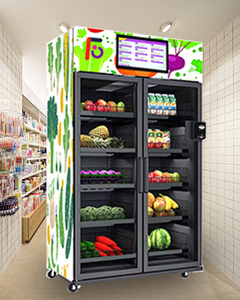 FEISHI Chine Fabricant Fruits Frais Légumes Oeuf Lait Viandes Réfrigérateur Intelligent Détection De Poids Distributeur Automatique - Product Image 6