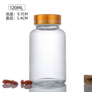 Envase de Vidrio Vacío de 60 ml, 100 ml, 120 ml, Esmerilado, Transparente, con Tapa de Rosca, Impreso con Serigrafía, para Tabletas de Vitaminas, Cápsulas Medicinales, Píldoras, en Caja - Product Image 3