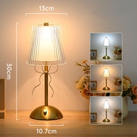 Lámpara de Mesa Dorada Inalámbrica de Lujo, Recargable, LED, Control Táctil, para Bodas, Eventos, Regalo