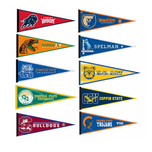 Cheap Sublimation Printing Flag Vintage Pennant Banners Custom Soccer Sports USA College Flags