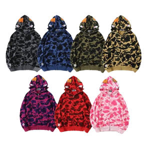 Nuova <span class=keywords><strong>Felpa</strong></span> con Cappuccio e Zip Camouflage Squalo 2026 di Alta Qualità, 100% Cotone, Streetwear da <span class=keywords><strong>Uomo</strong></span> - Product Image 2