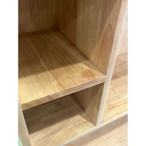 Estantería de escritorio en miniatura de madera maciza, almacenamiento de varios niveles para organización de escritorio, color natural, rectangular independiente - Product Image 3