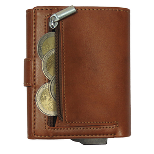 Porte-cartes RFID avec logo personnalisé Portefeuille d'affaires unisexe court en métal tendance antivol en cuir Pop PU nylon grande capacité - Product Image 2