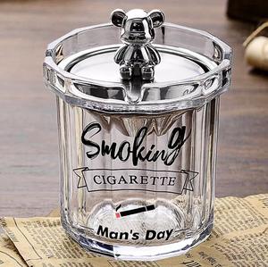 Cendrier entonnoir personnalisé en verre cristal avec couvercle Cigarettes à cigares support octogonal bureau maison bureau cendrier de table pour cadeaux - Product Image 6