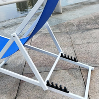 Chaise longue de plage pliable à cadre métallique, réglable, pour extérieur