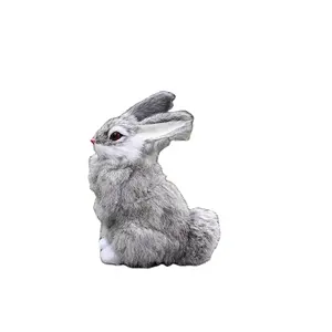새로운 살아있는 동물 플러시 토끼 장난감 회색 솜털 아이 토끼 도매 박제 장난감 버그 토끼 홈 장식