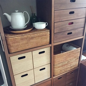 <span class=keywords><strong>Cesta</strong></span> de mimbre natural para el hogar, accesorio ecológico de tejido <span class=keywords><strong>a</strong></span> mano para almacenamiento de ropa sucia moderna con asa - Product Image 3