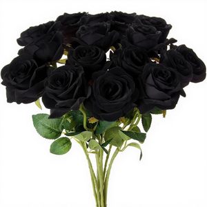 Roses artificielles au toucher réel, fleurs réalistes, arrangements floraux de mariage, fausses roses longue durée, vente en gros - Product Image 4