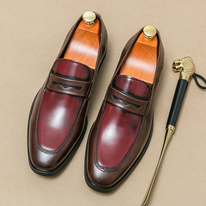 Chaussures de ville et Richelieu pour hommes, nouveau design, en cuir PU, décontractées, à bout haut, mocassins faciles à enfiler, grandes tailles, chaussures de mode transfrontalières - Product Image 2