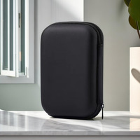 Étui pour casque audio décontracté en EVA avec fermeture éclair, boîte de rangement portable pour disque dur 2,5 pouces avec conception à bords élargis